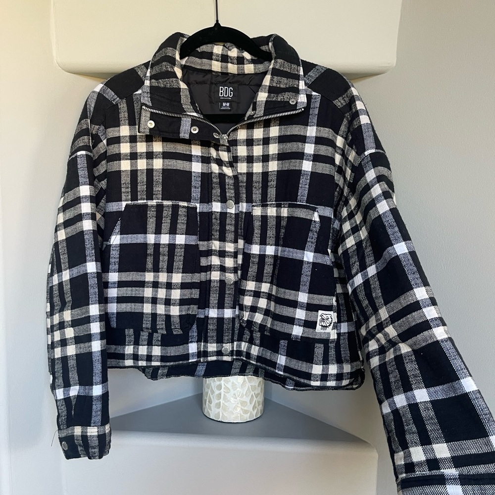 BDG (Urban Outfitters) checkered cropped puffer jacket